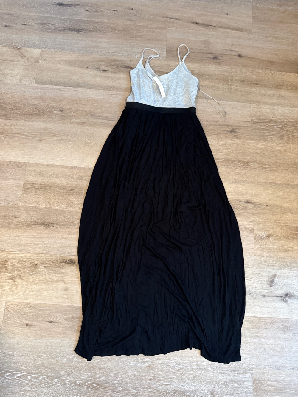 LC Lauren Conrad Two-Tone Spaghetti Strap Maxi Dress - Black & Light Gray